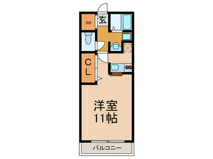 ルミナコート深江橋(ワンルーム/2階)の間取り写真