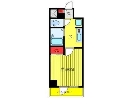 グローバン板橋(1K/6階)の間取り写真
