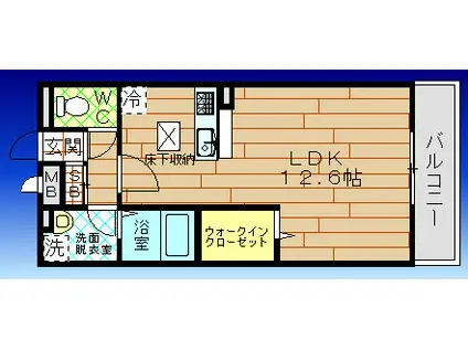 ラ・ローラン(ワンルーム/3階)の間取り写真