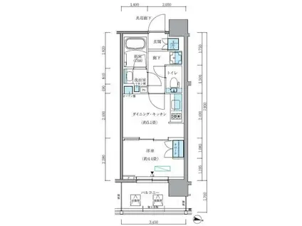 パークアクシス新大橋(1DK/7階)の間取り写真