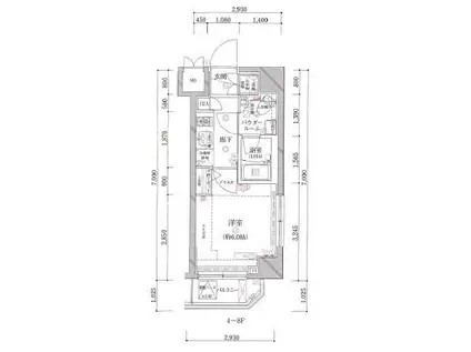 アルテシモ フラン(1K/4階)の間取り写真