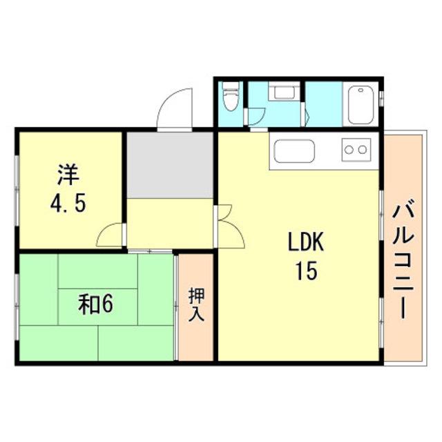 メゾン北鈴(2LDK/5階)の間取り写真