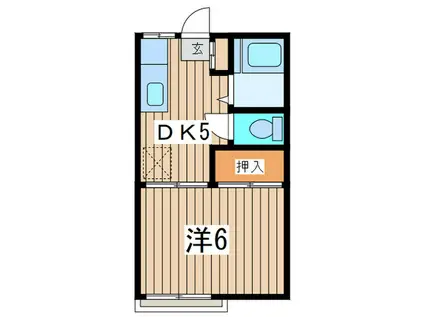コナテラス(1DK/1階)の間取り写真