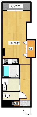 三萩野ビル(ワンルーム/5階)の間取り写真