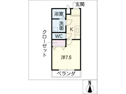 サンフォレスト24(1K/3階)の間取り写真