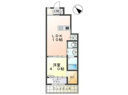 ルミナスハイム羽浦IV(1LDK/1階)の間取り写真