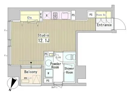 アーバンキューブ九段南(ワンルーム/3階)の間取り写真