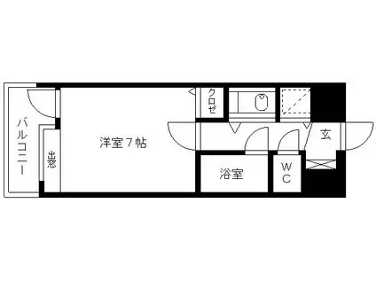 朝日プラザ久留米Ⅱ(1K/9階)の間取り写真