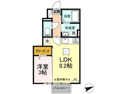 IDEAL(1LDK/1階)の間取り写真
