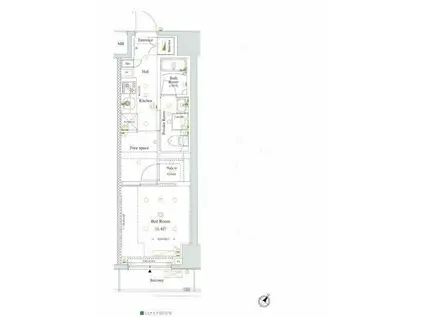 アクサス大森山王(1K/1階)の間取り写真