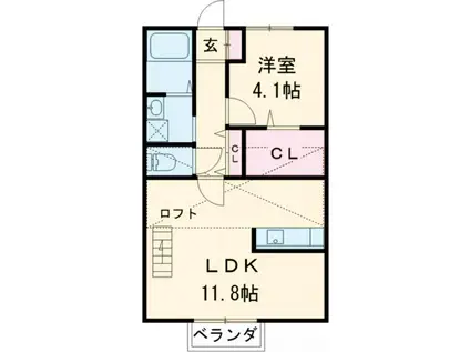 カーム一宮(1LDK/2階)の間取り写真