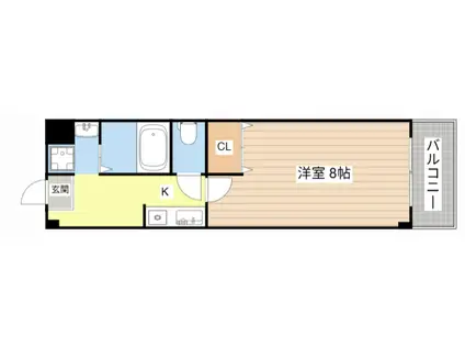 カルムパーチェス(1K/2階)の間取り写真