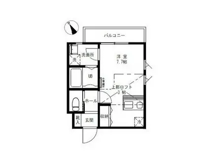 ピュアスプリング山手II号棟(ワンルーム/1階)の間取り写真