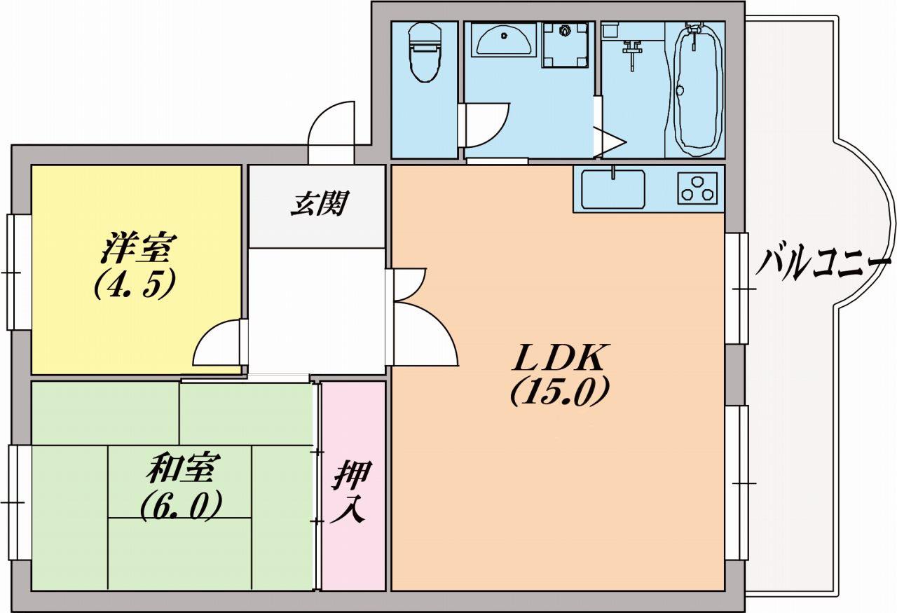 すずらん台コート(2LDK/3階)の間取り写真