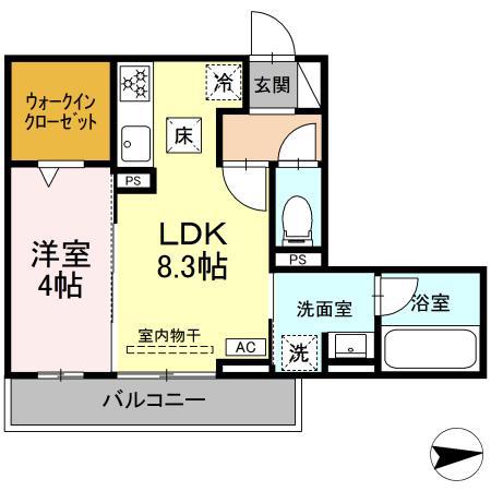 LEONE RESIDENCE(1LDK/1階)の間取り写真