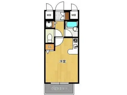 フレックス21博多II(1K/5階)の間取り写真