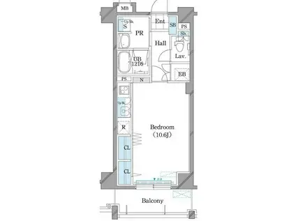 ホーリーフォート南平岸(ワンルーム/6階)の間取り写真