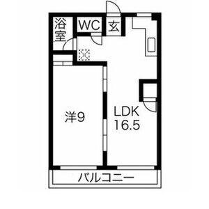 万長ビル(1LDK/5階)の間取り写真
