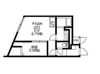 ユーレジデンス武蔵小山(1DK/3階)の間取り写真