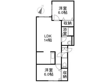 ルナパレス17(2LDK/2階)の間取り写真