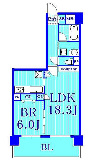 LA.PRYLE新横浜(1LDK/10階)の間取り写真