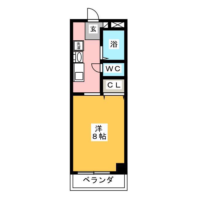 エスポワール生和(1K/2階)の間取り写真