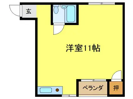 フローレンス平野(ワンルーム/2階)の間取り写真