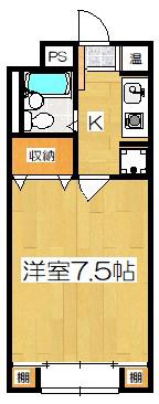 サンライズ大宅(1K/2階)の間取り写真