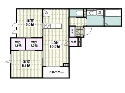 雪ノ下1丁目メゾン(2LDK/3階)の間取り写真