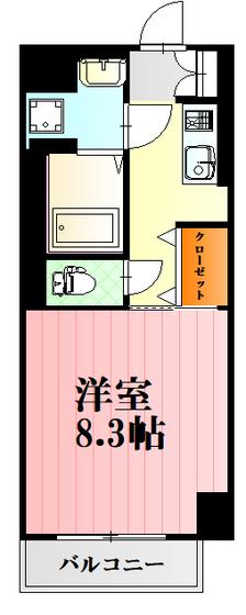 サニーフィールド(1K/1階)の間取り写真
