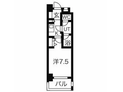 MELIV鶴舞(1K/2階)の間取り写真