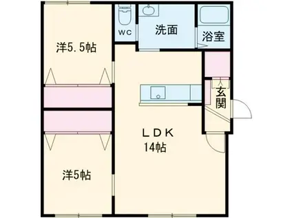 ARCEI(2LDK/2階)の間取り写真