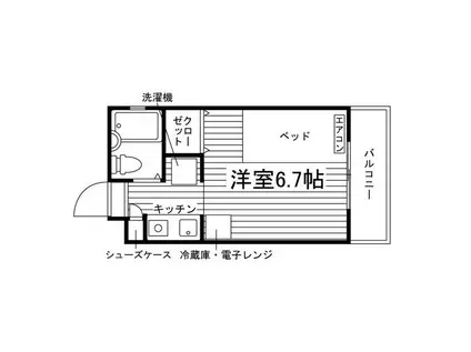 ジョイフル名城公園(ワンルーム/1階)の間取り写真