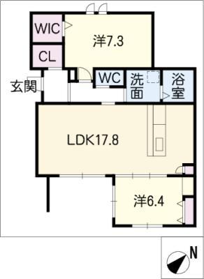シュロスベルグ(2LDK/1階)の間取り写真