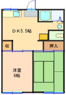 清水東ハイツ(2DK/1階)の間取り写真