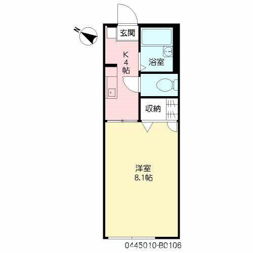メルヴェーユ弥永B棟(1K/1階)の間取り写真