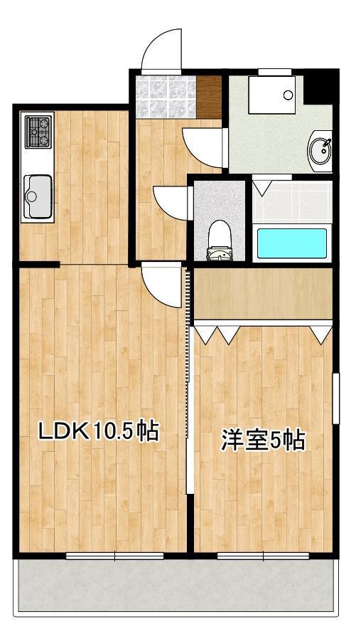 パンダビル(1LDK/5階)の間取り写真