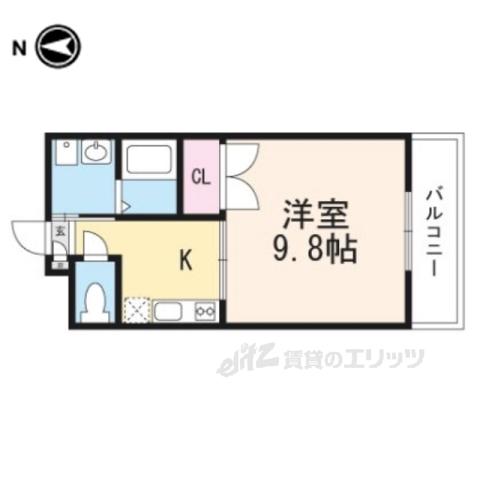 メゾン小西名坂3番館(1K/2階)の間取り写真