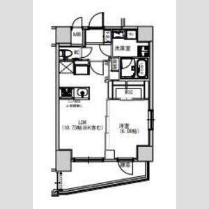 S-RESIDENCE千住大橋(1LDK/8階)の間取り写真