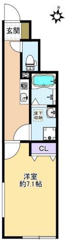 クレオ東大泉PARTIII(1K/1階)の間取り写真