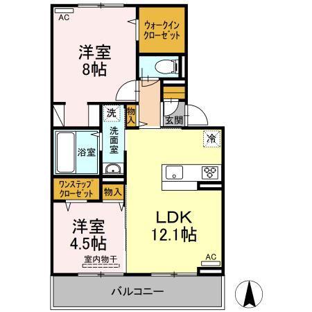 プレジデント持田 B棟(2LDK/3階)の間取り写真