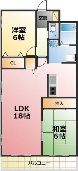 クレスト289(2LDK/3階)の間取り写真