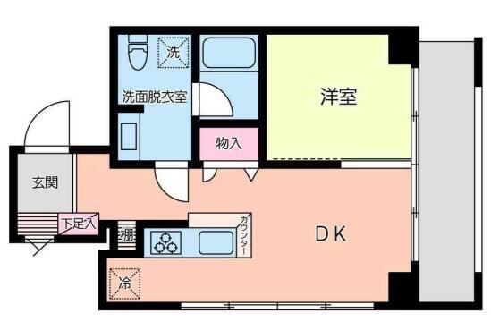 Y POINT(1LDK/4階)の間取り写真