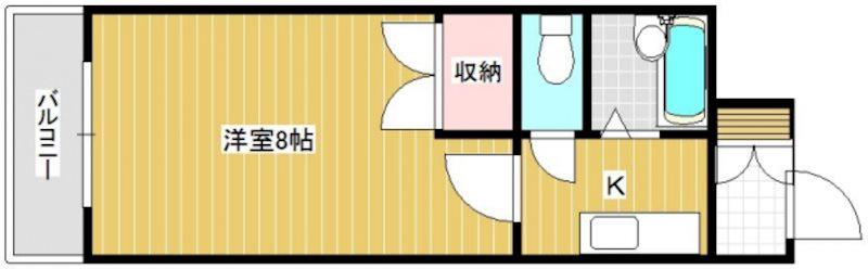 RISO到津(1K/11階)の間取り写真