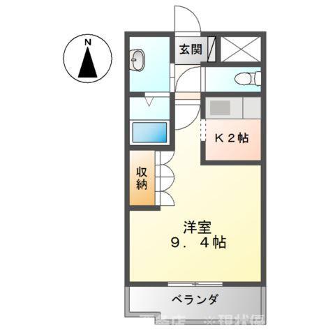 グレイス・ONE(1K/1階)の間取り写真
