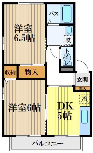 ドエルA(2DK/1階)の間取り写真