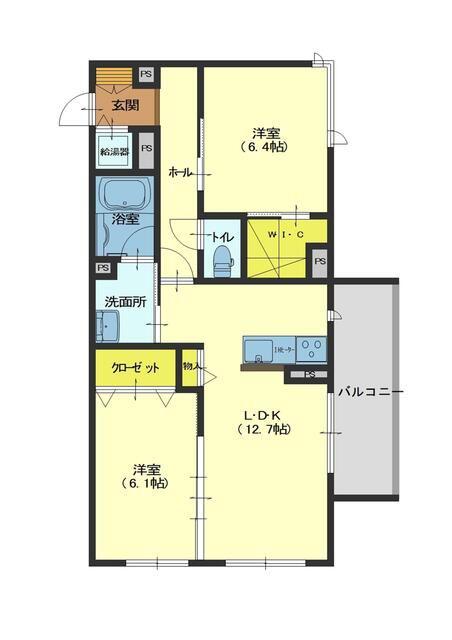 グランドサライ佐沼(2LDK/3階)の間取り写真