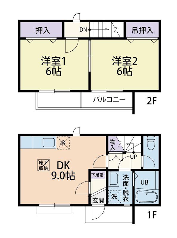 GREEN PEAK II 105(2DK/1階)の間取り写真