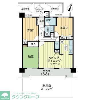 ライオンズマンション春日部壱番館(3LDK/1階)の間取り写真