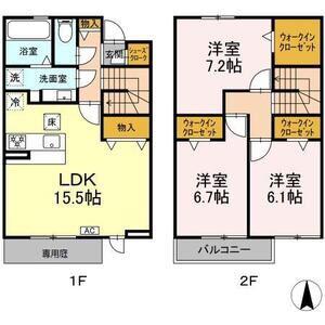 パークヒルズ(3LDK/1階)の間取り写真